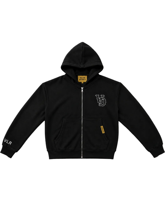 District 1 - Shadow Black Zipup Hoodie (PRESALE)